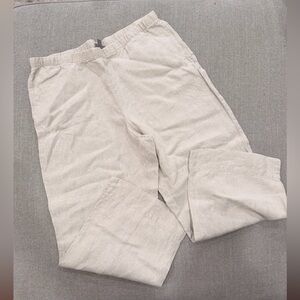 J. Jill 100% Linen Pull-On Pants | Neutral Oatmeal Beige | Size M